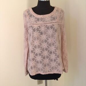 NEW! Laffaire Blush Small eyelet crochet top